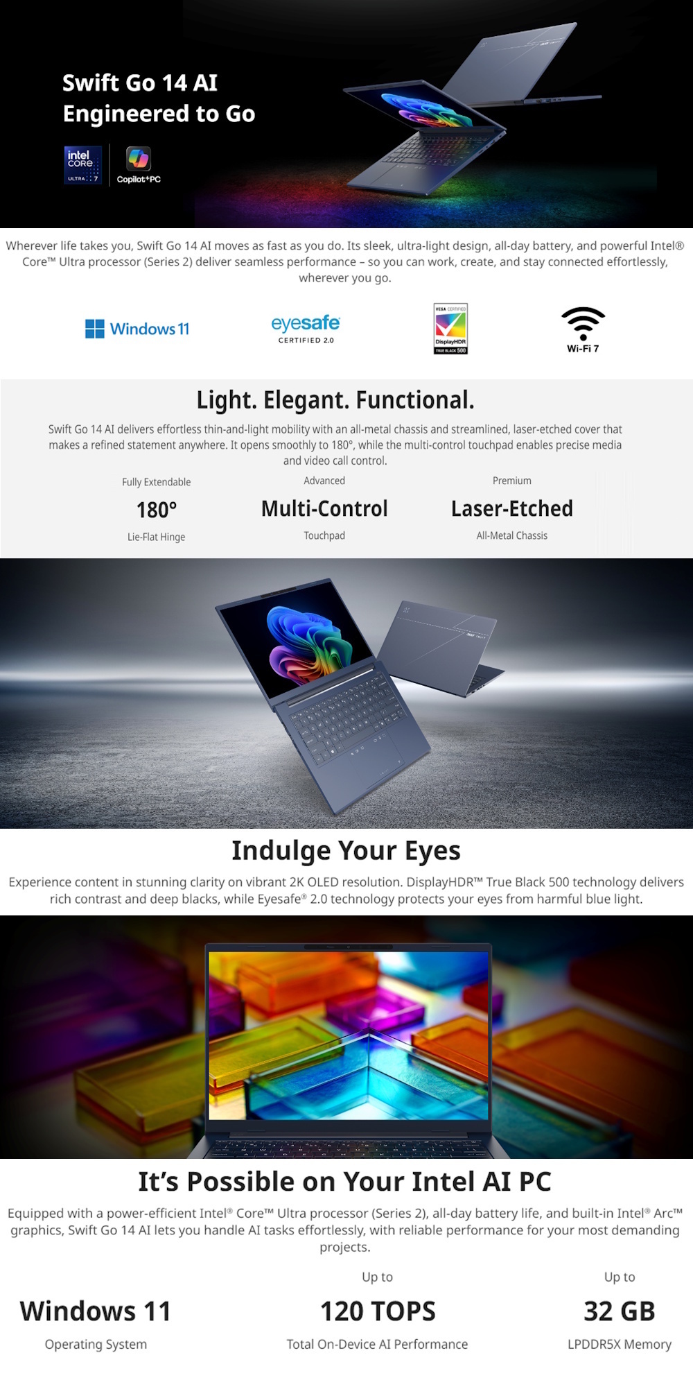 [LATEST Copilot+ PC][Intel® Core™ Ultra 9 288V]Acer Swift Go 14 |SFG14 ...