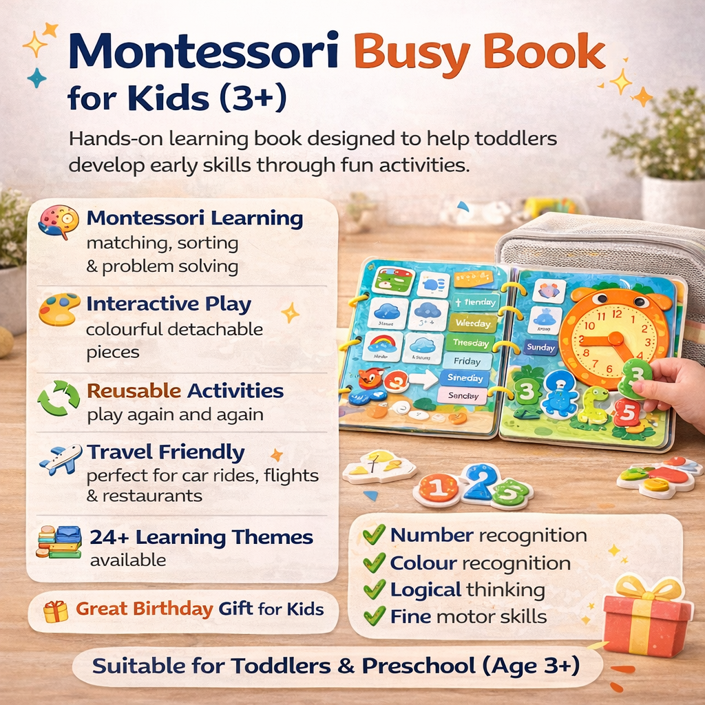 Montessori Busy Book for Kids | Reusable Activity Book | Educational ...