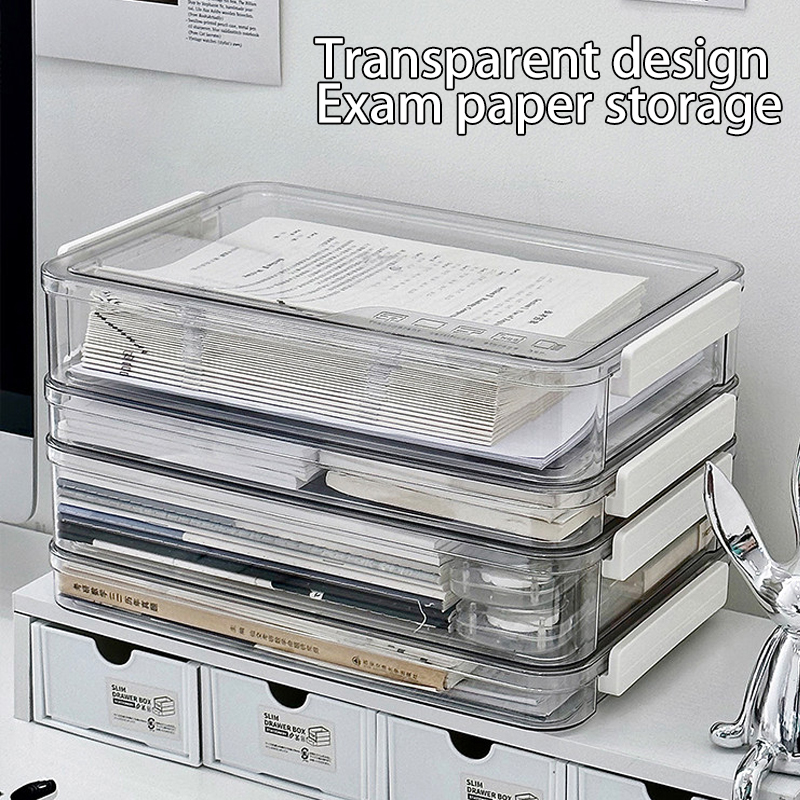 【SG Seller】File storage box A4 storage box transparent storage box ID ...