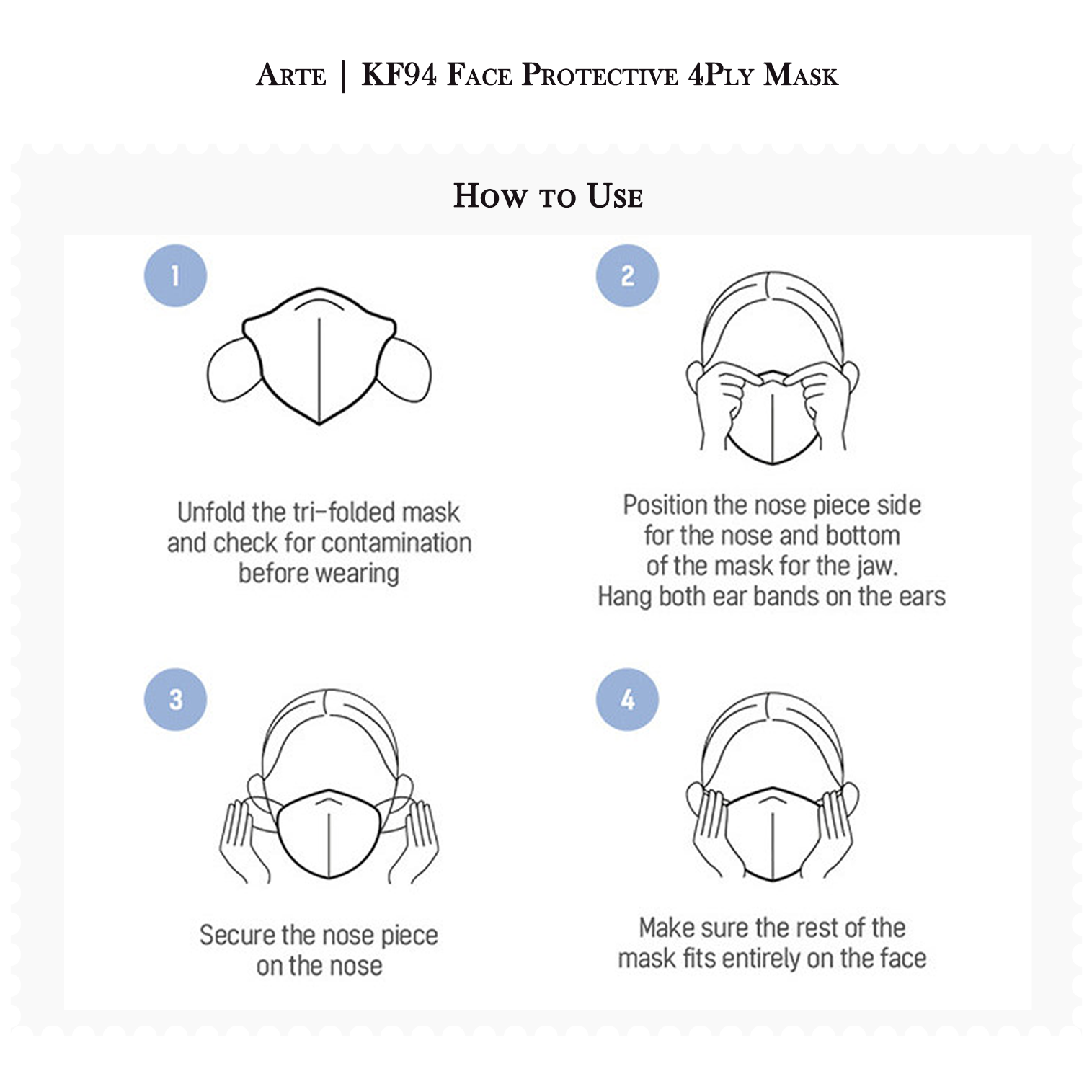 Korea Brand Arte | KF94 (Black & White only) Face Protective 4Ply ...