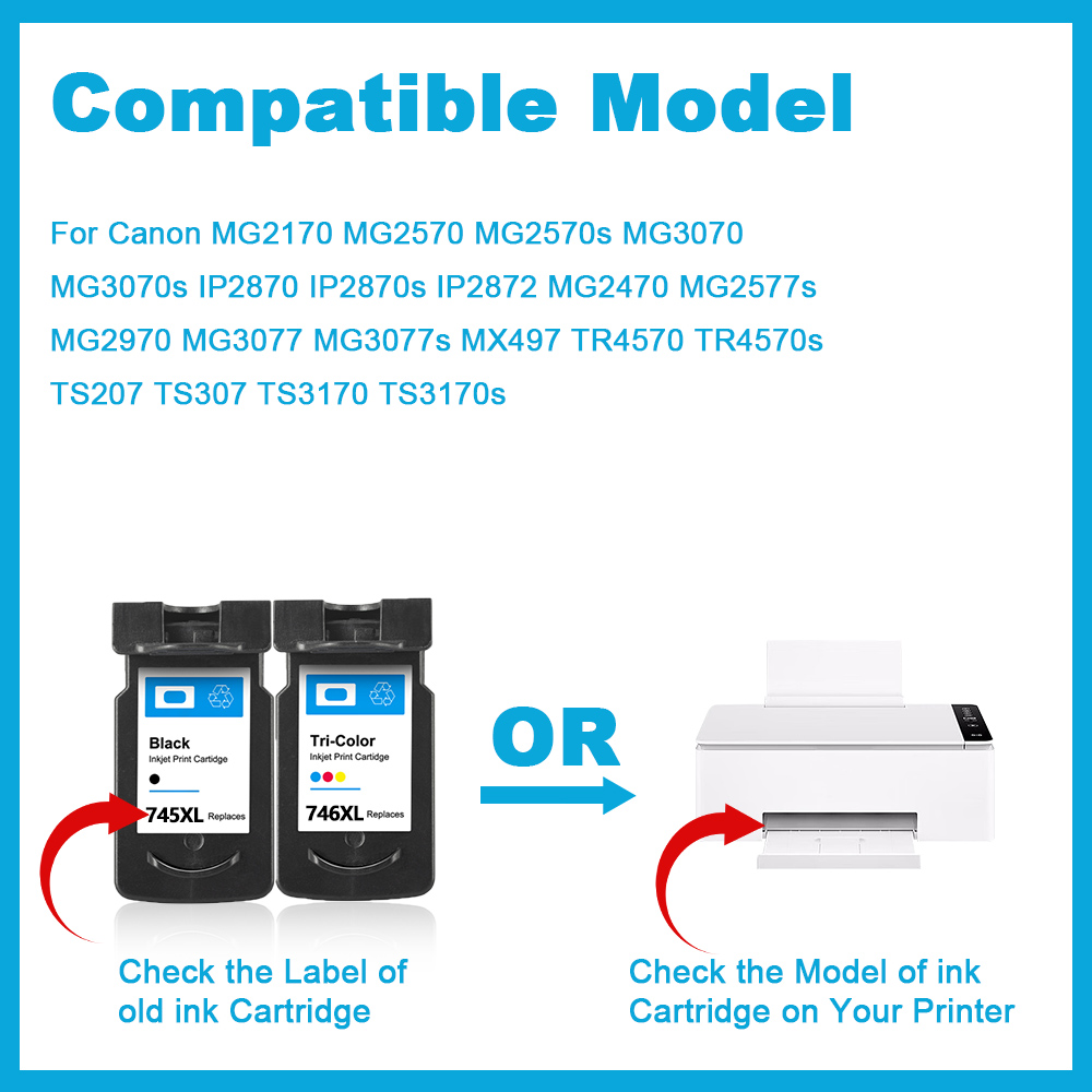 Canon 745XL 746XL Ink Cartridge Canon 745 746 Cartridge Compatible for ...