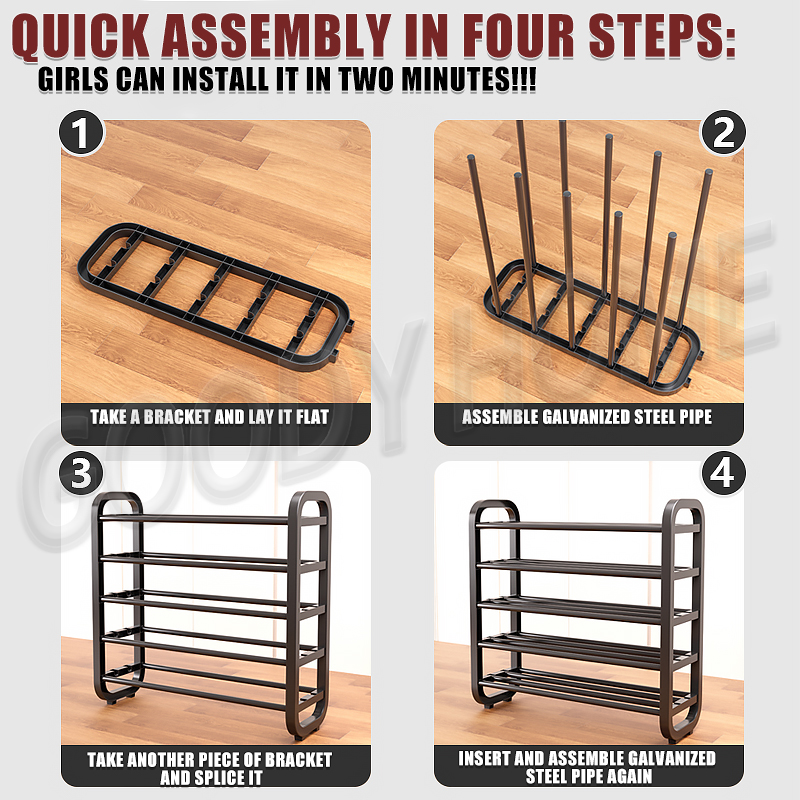 Life Stow|Multi-layer Shoe Rack Simple Shoe Storage Rack Thicken Steel ...