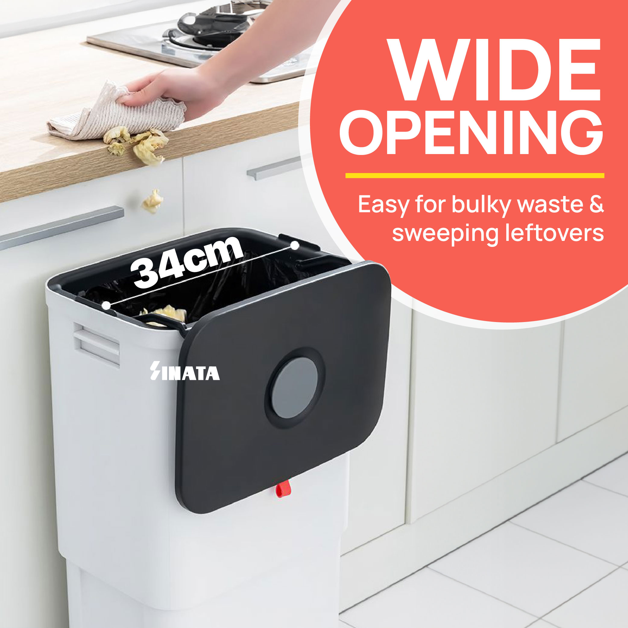Dustbin with Lid Trash Rubbish Bin Big Dustbin for Kitchen Garbage Bin ...
