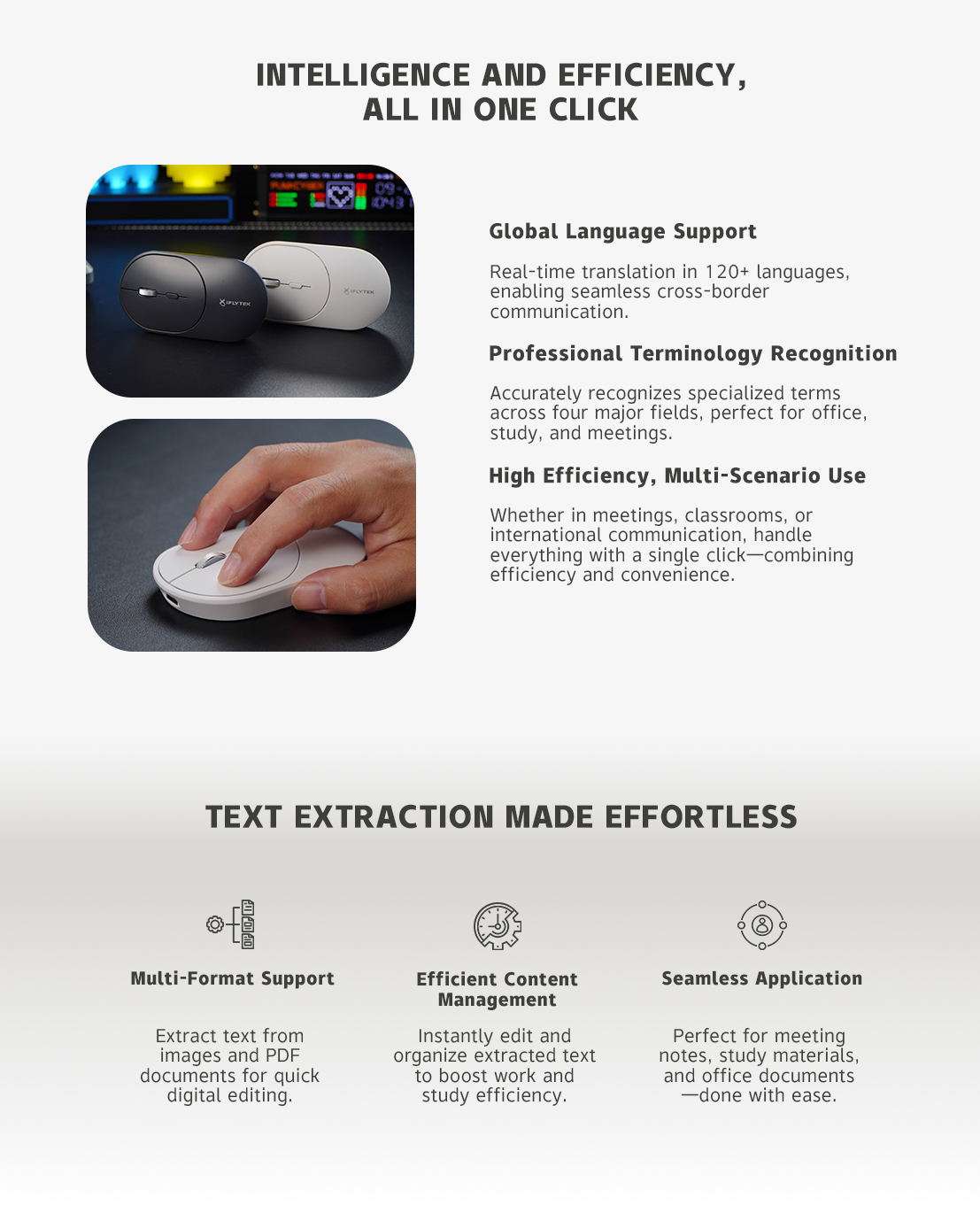 iFLYTEK Dottie Wireless M320 Mouse - Voice Transcription/ AI Writing ...
