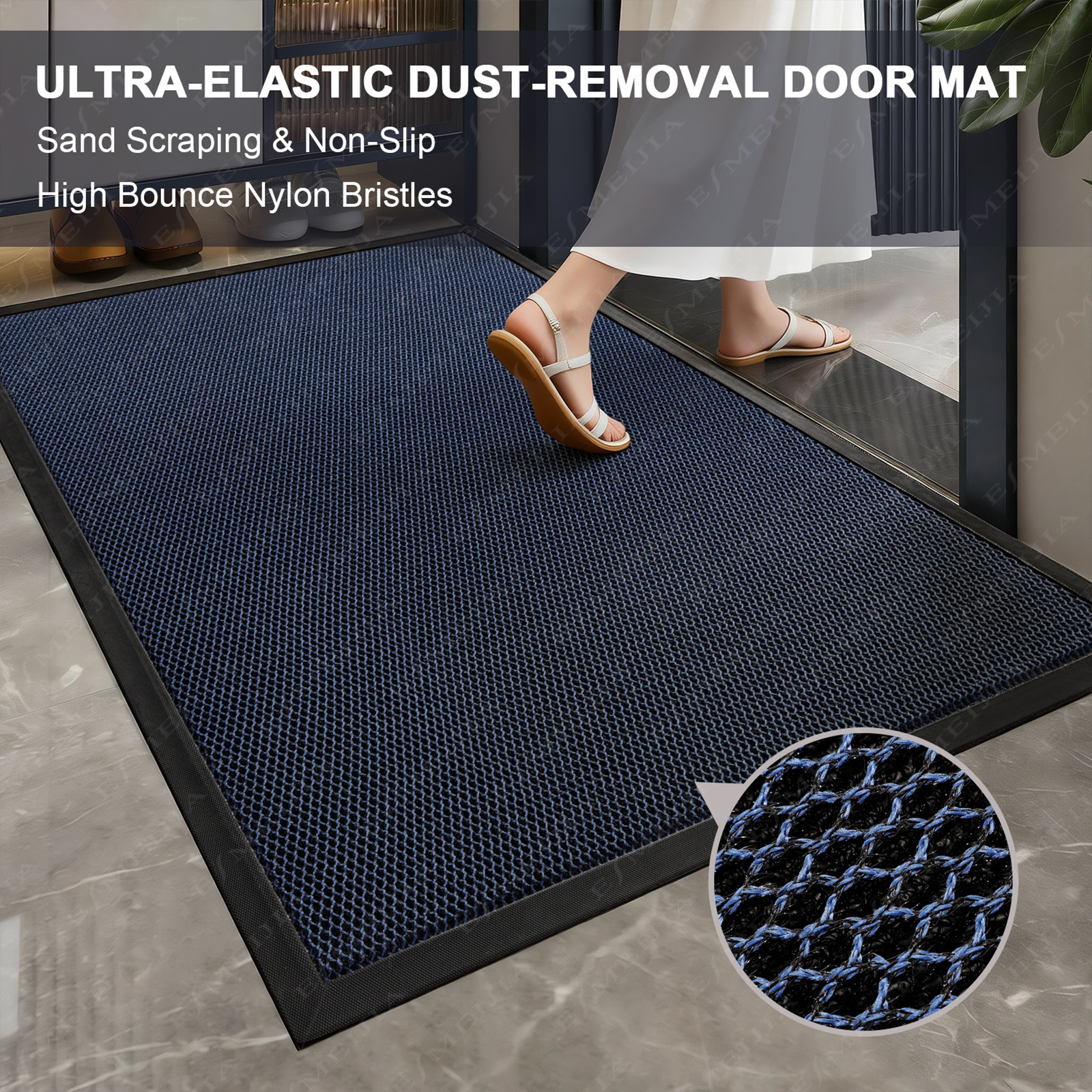 Washable Elastic Mesh Door Mat Quick-Drying Entryway Rug Indoor Outdoor ...