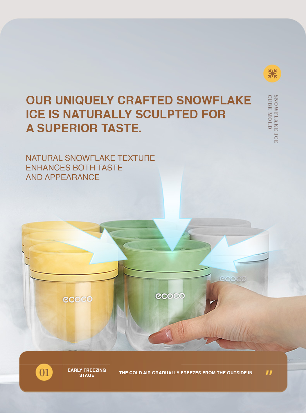 ECOCO Snowflake Ice Cube Mold White 雪花冰块模具 - ecoco large ice ball mold ...