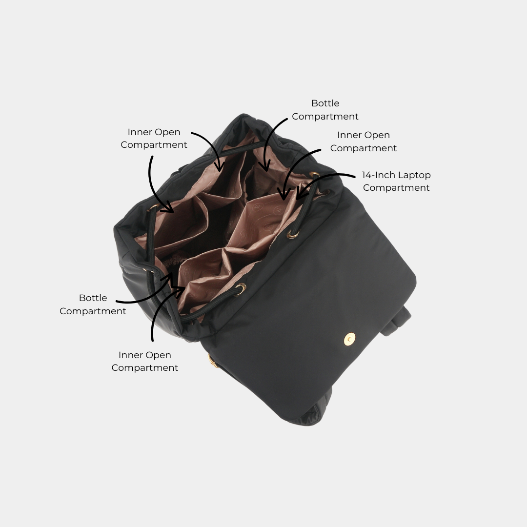 Leonda TGS Puffer Nylon Backpack - 14-inch laptop, A4 Size | Shopee ...
