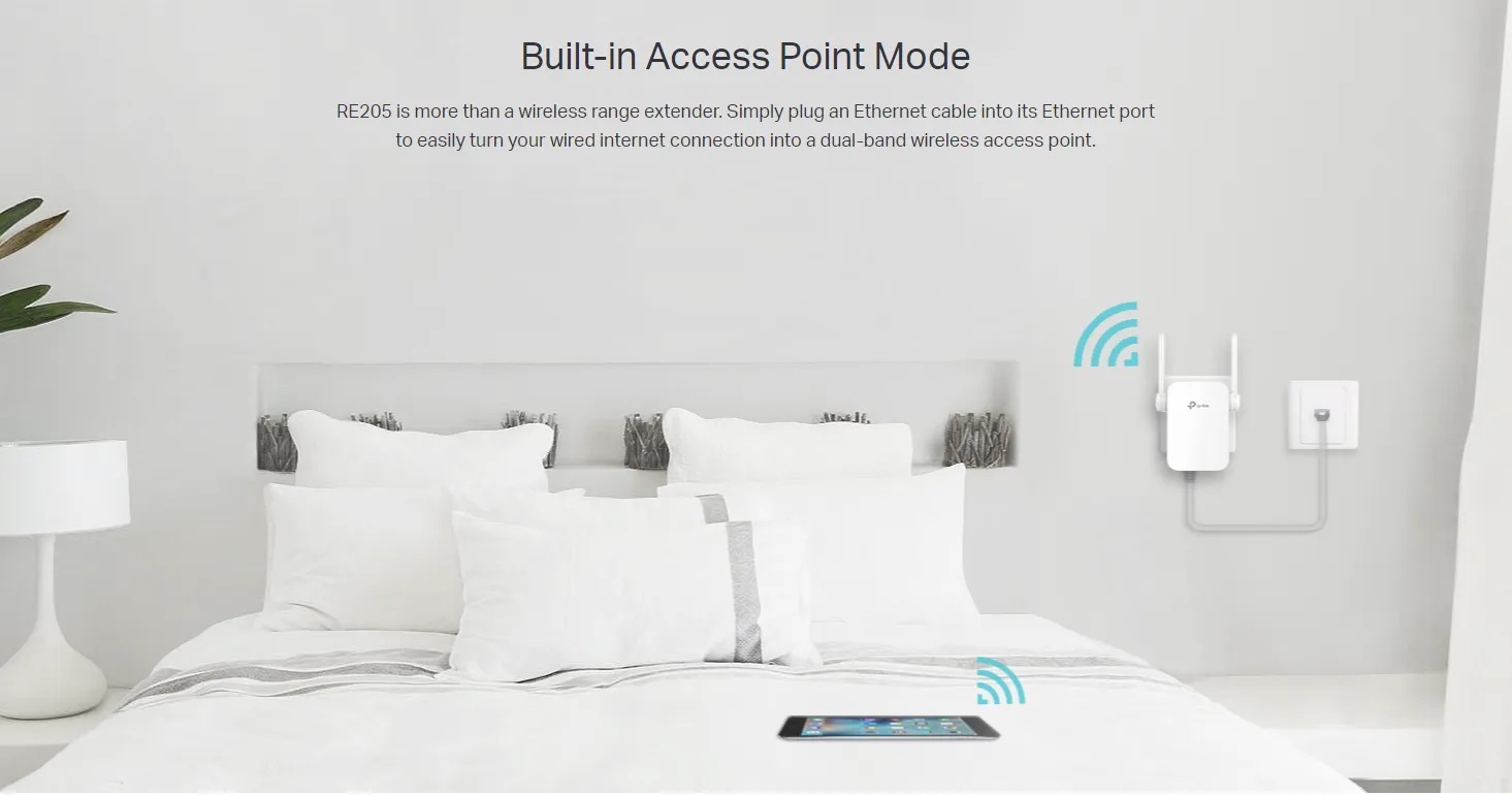 TP-Link AC750 RE205 WI-FI Range Extender Wireless Booster Repeater ...