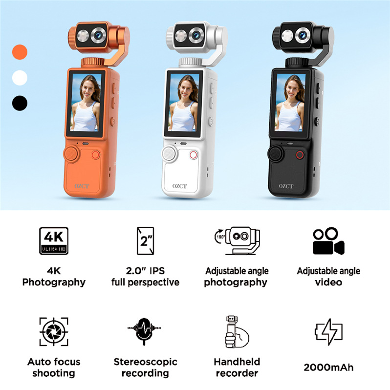 4K HD Hand-held Outdoor Sports Camera Mini Pocket Camera Anti-shake ...