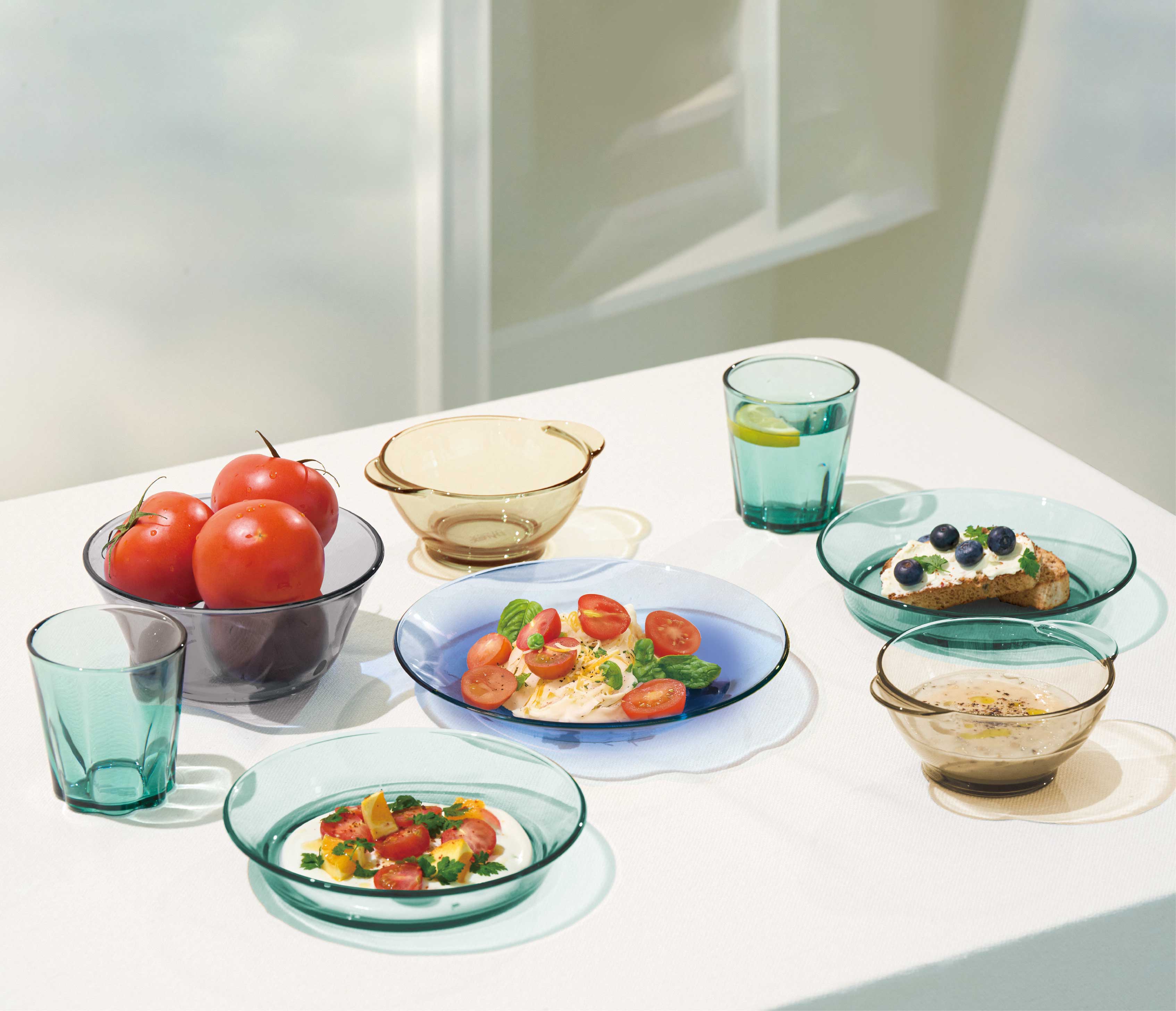 PYREX 8pc Colourful Glass Dinnerware Set | Shopee Singapore