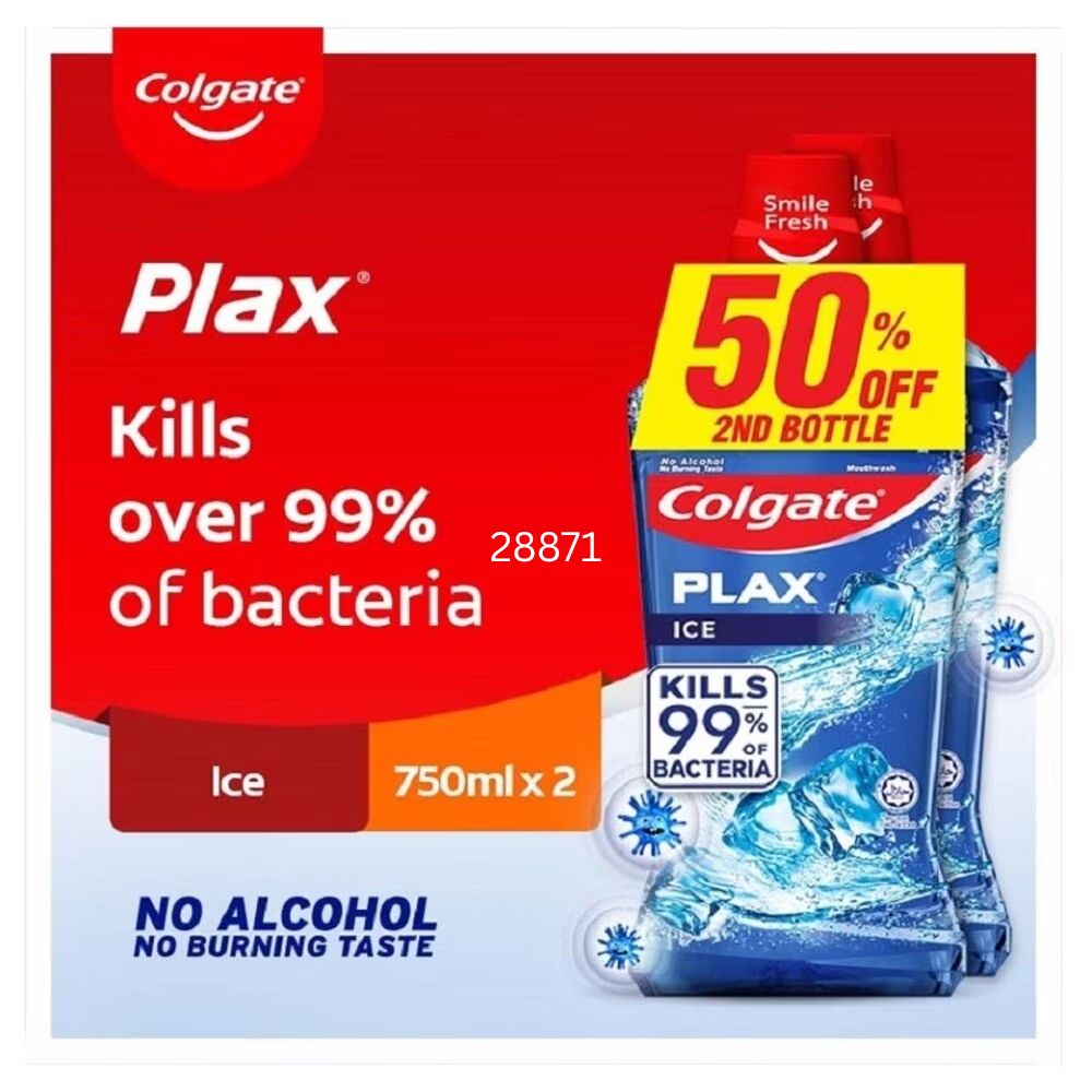 COLGATE Plax Ice Mouthwash Valuepack 750ml x 2s | Shopee Singapore