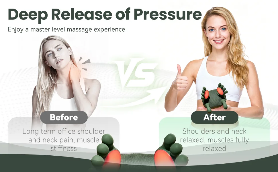 Bionic Neck Shoulder Massager Simulation Human Hand Electric Heated ...