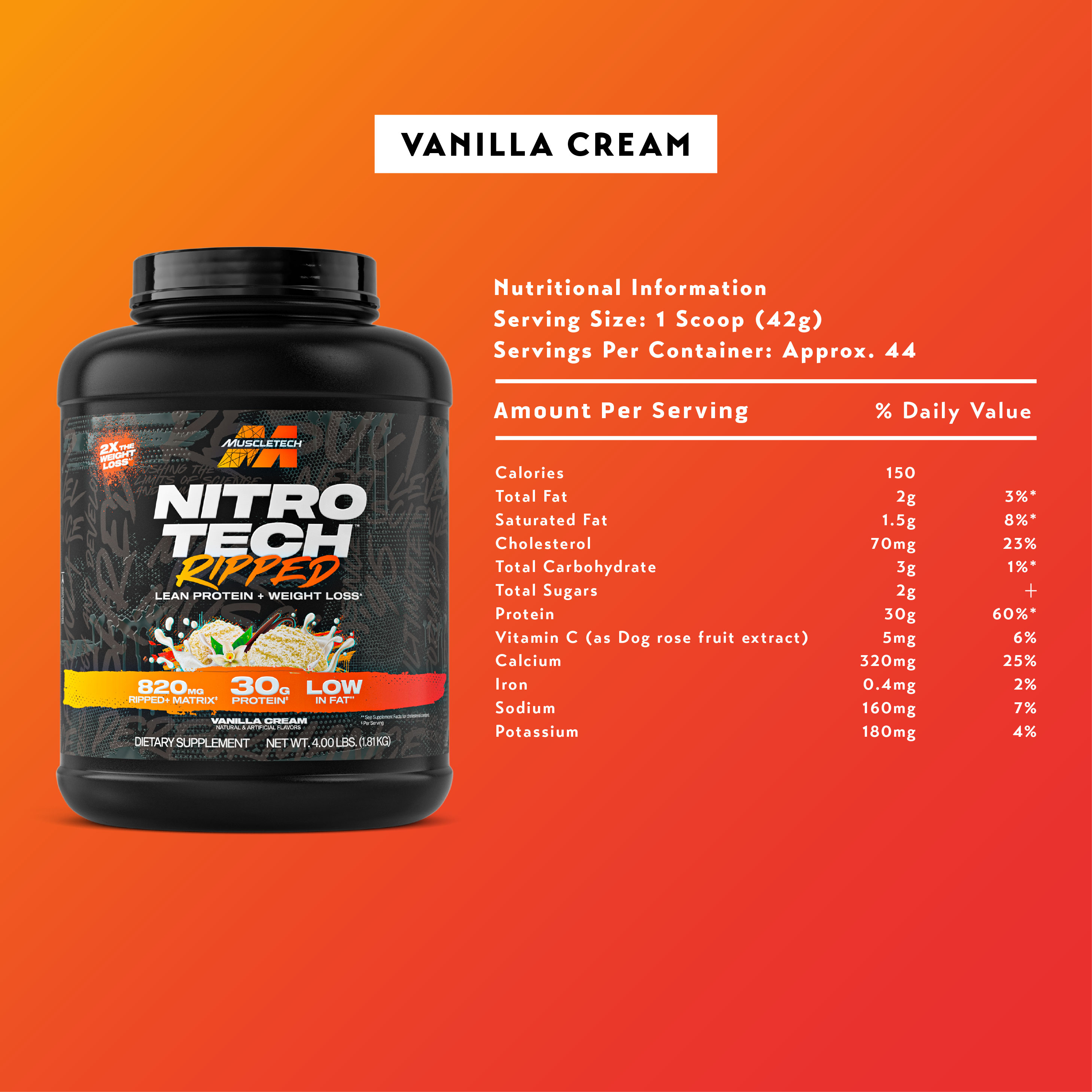 MuscleTech Nitrotech Ripped (4lbs) | Shopee Singapore