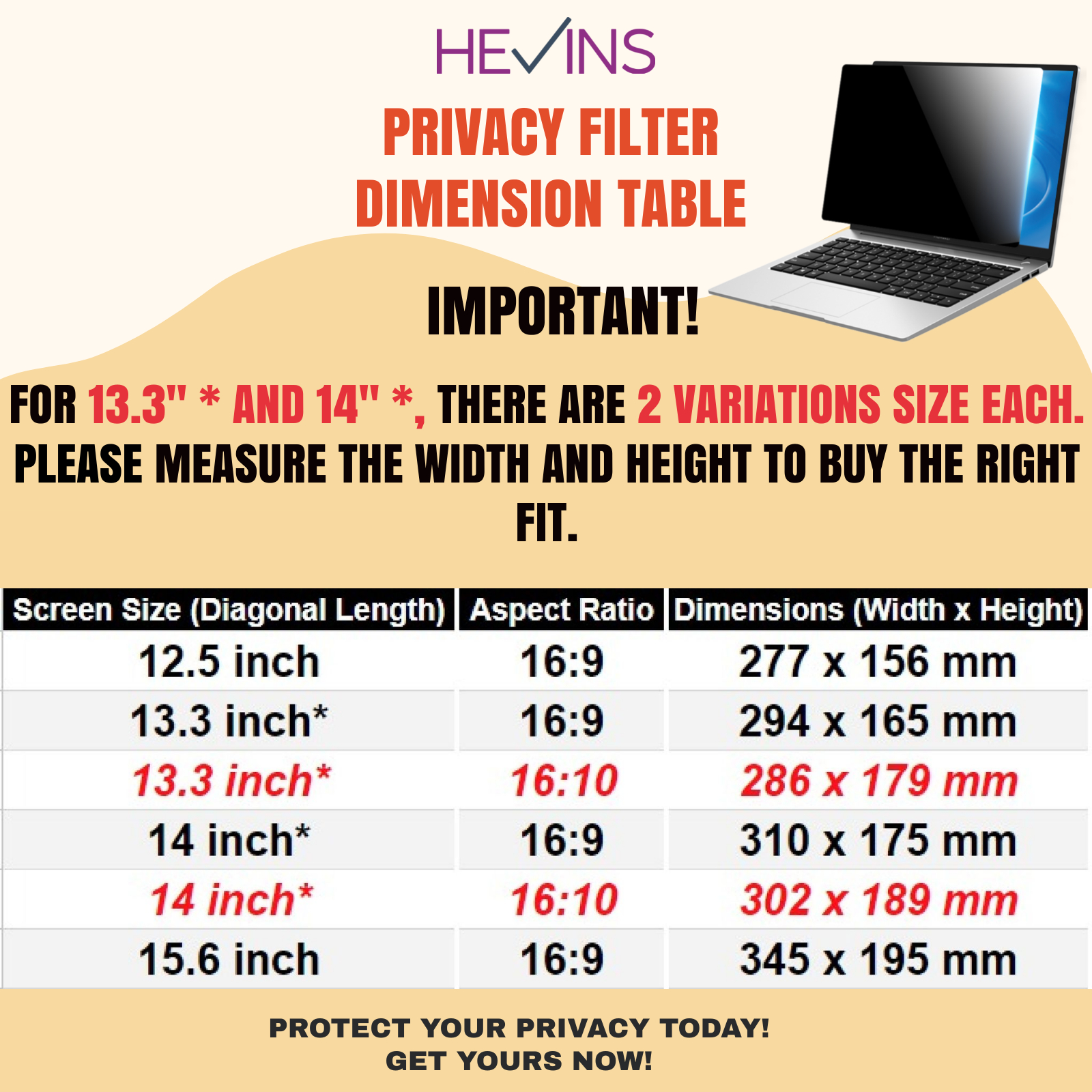 Laptop Privacy Screen Filter Protector with Anti-Glare Screen ...