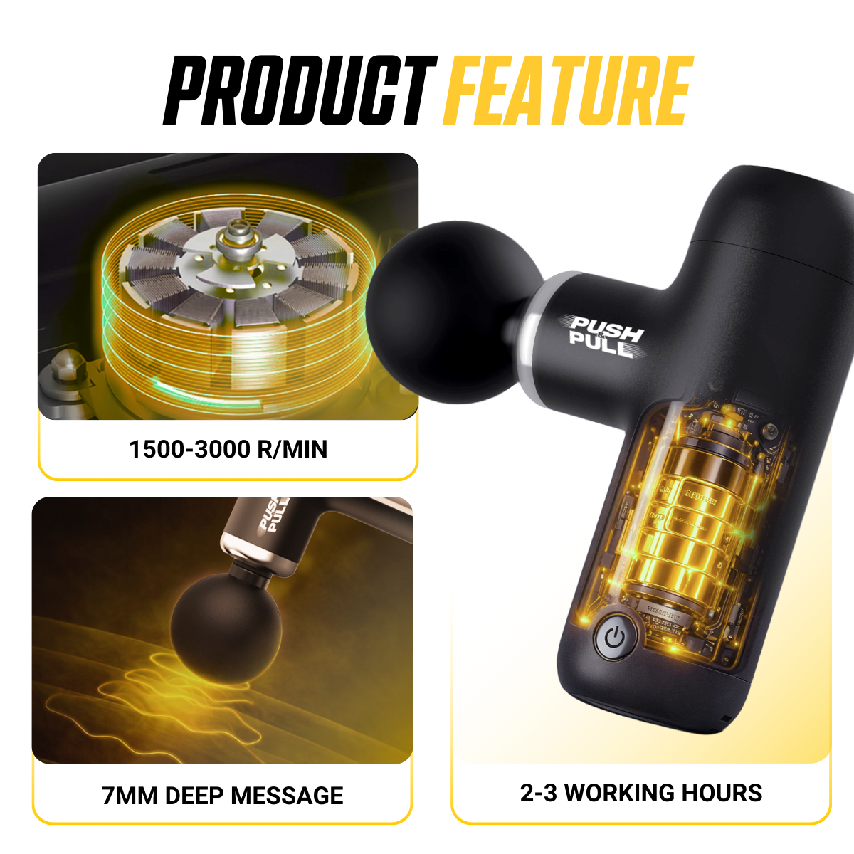 Pushnpull Premium Muscle Massage Gun & Deep Tissue Gun Massager ...