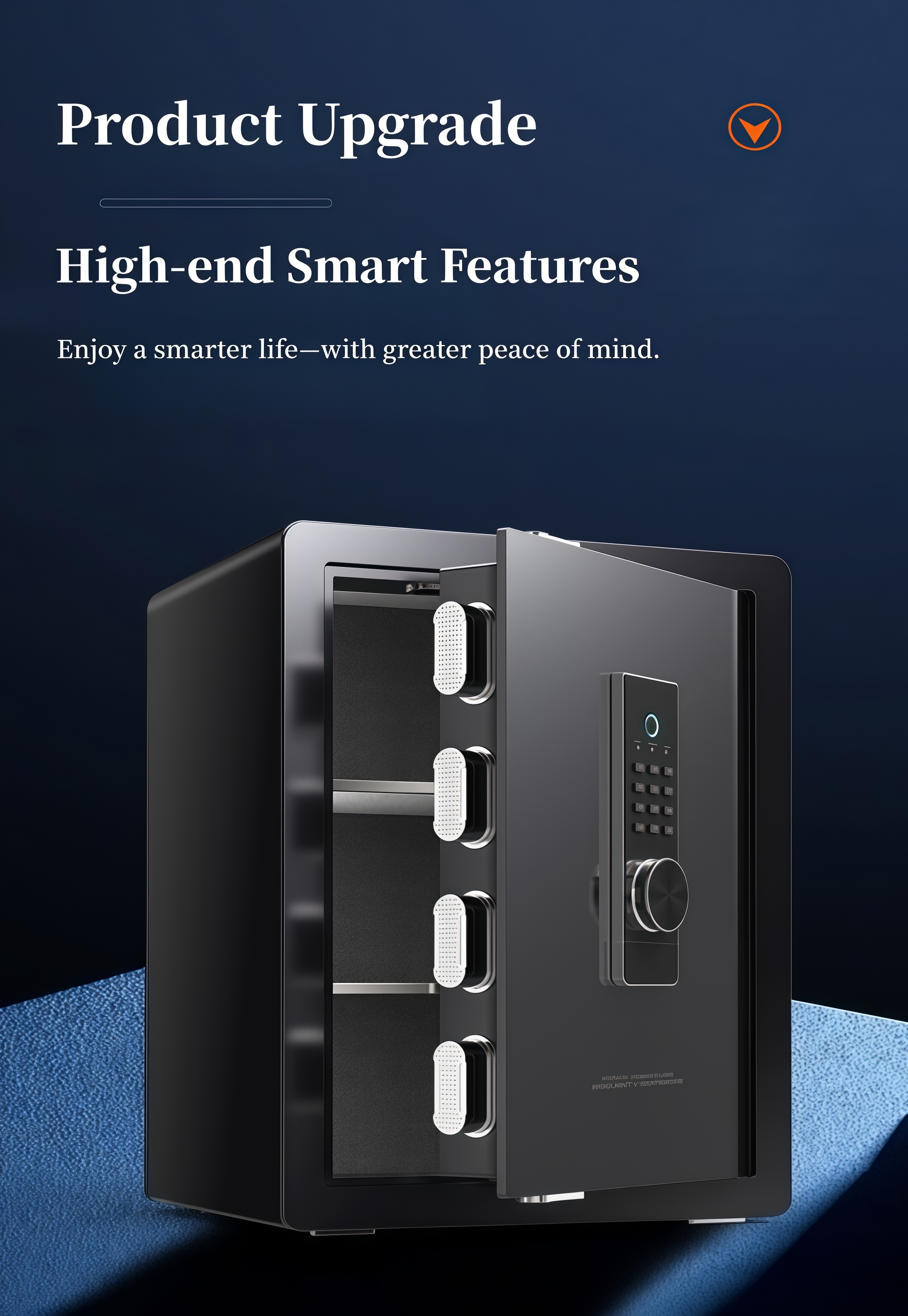 [2-year warranty] 25/45/60cm Fingerprint Password Key Safe Fireproof ...