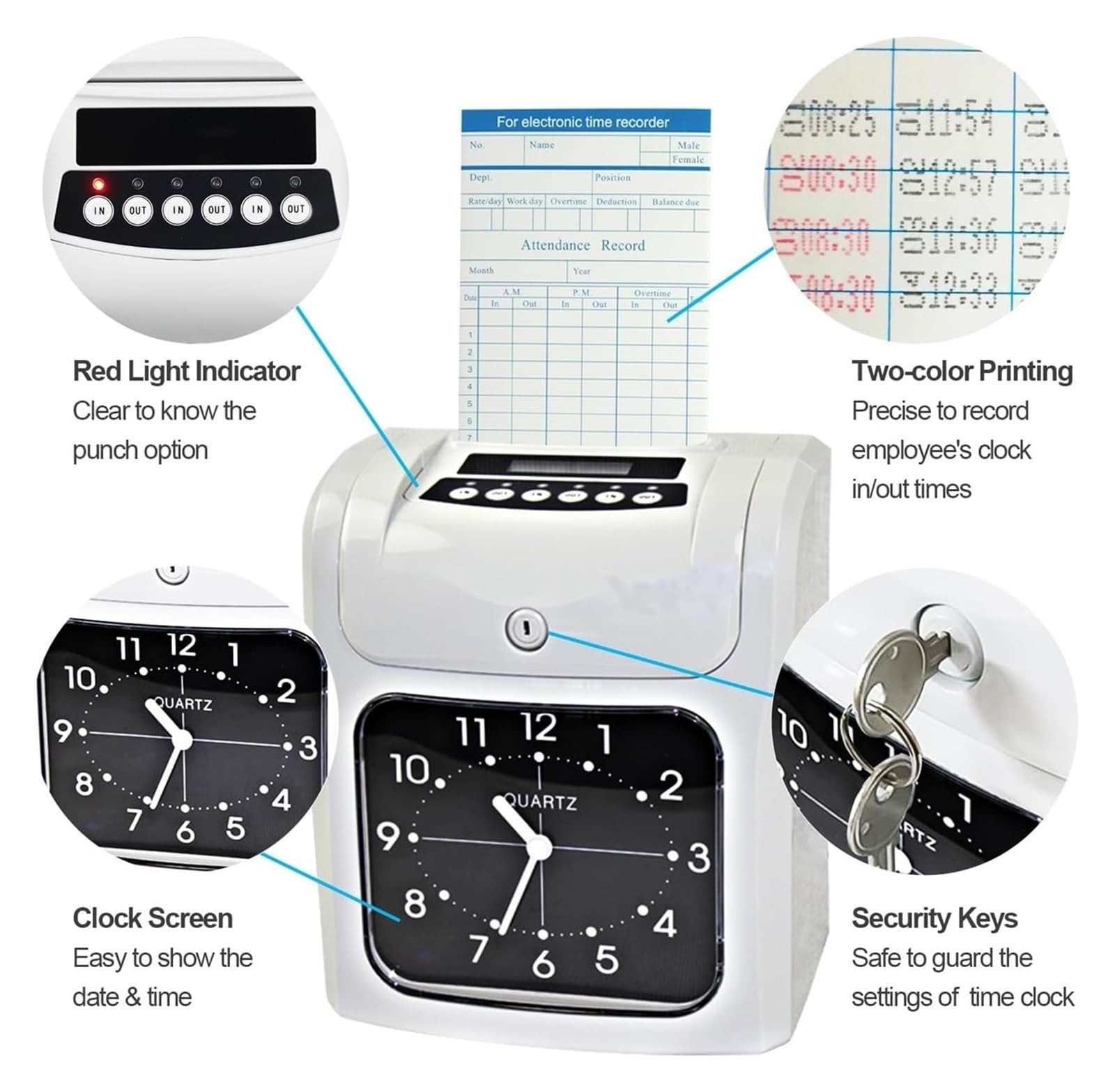 [SG SELLER] Time Recorder Card Holder Ink Refill Timecard Employee ...