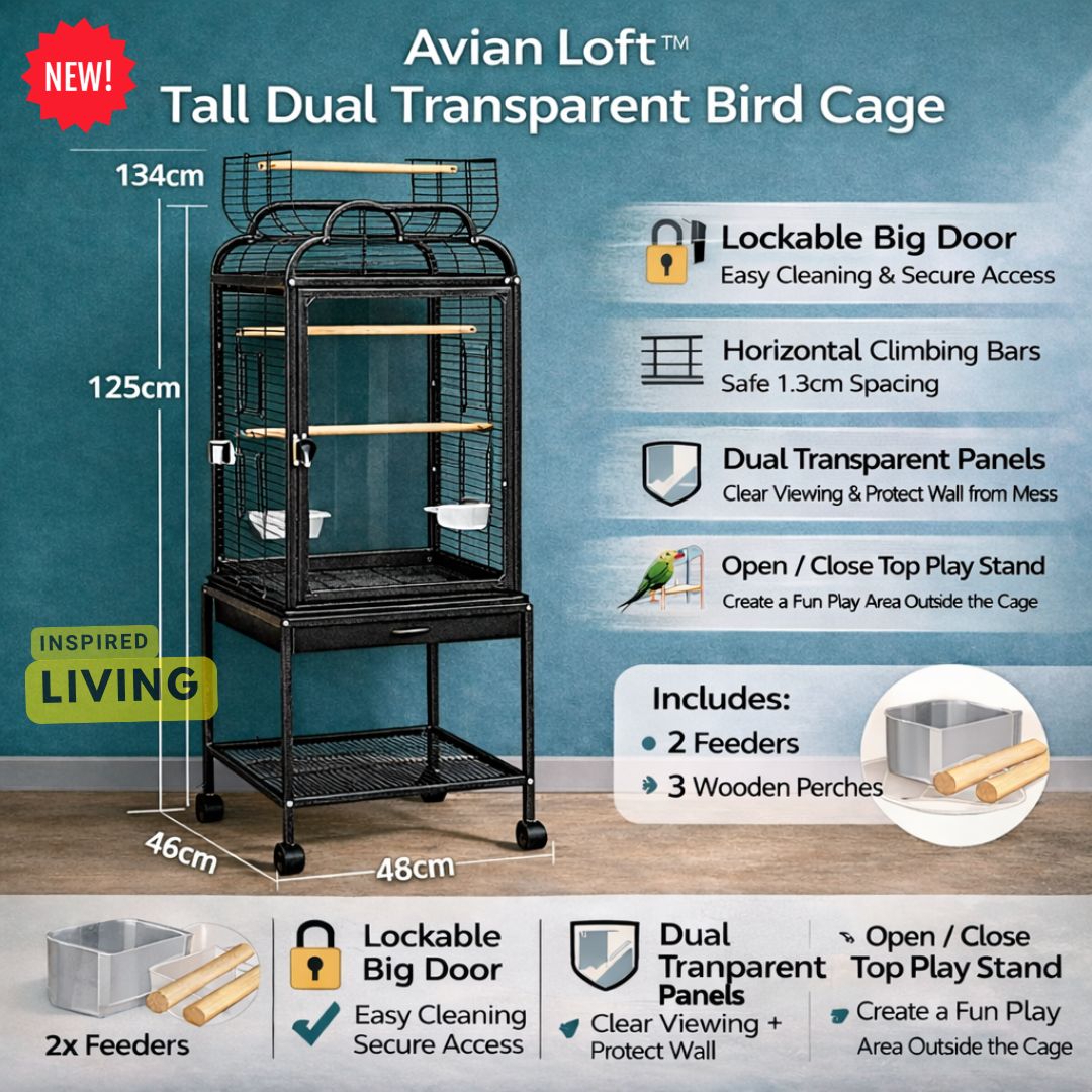 Bird Cage with Clear Front View | Stackable, Space-Saving Parrot Cage ...