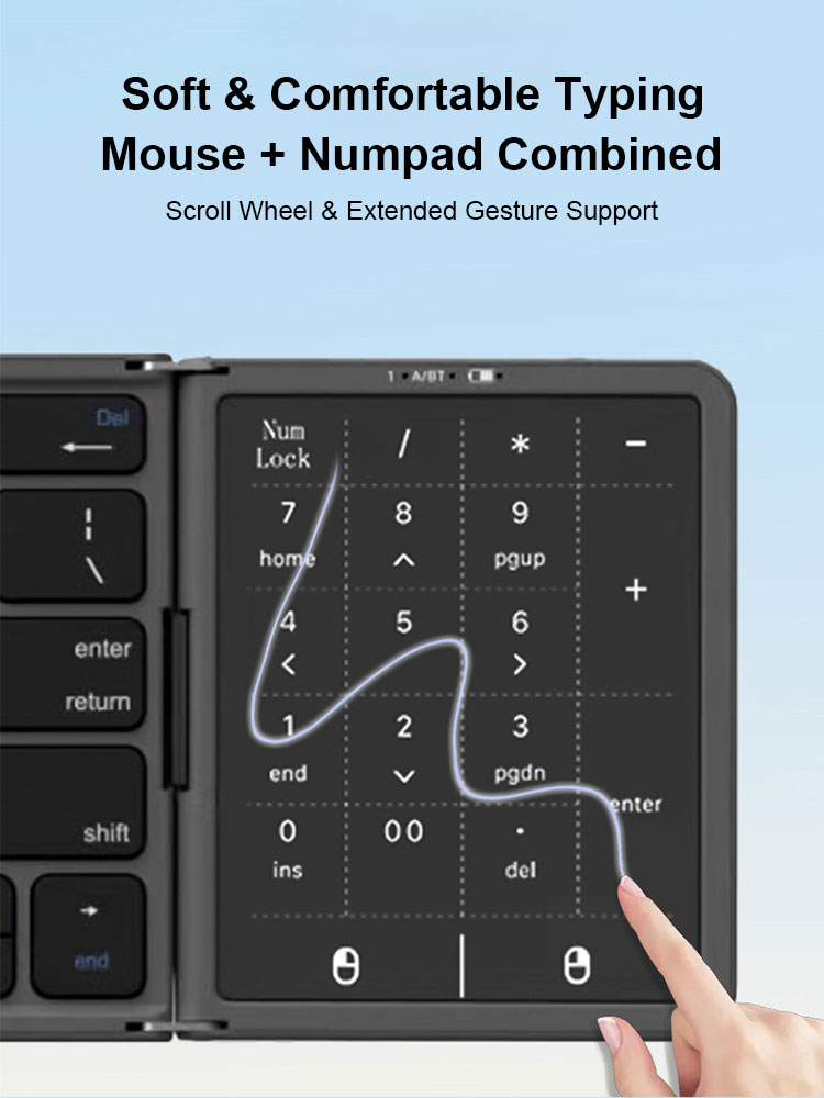 HCK Portable Wireless Foldable Keyboard Bluetooth Business Trip Mini ...