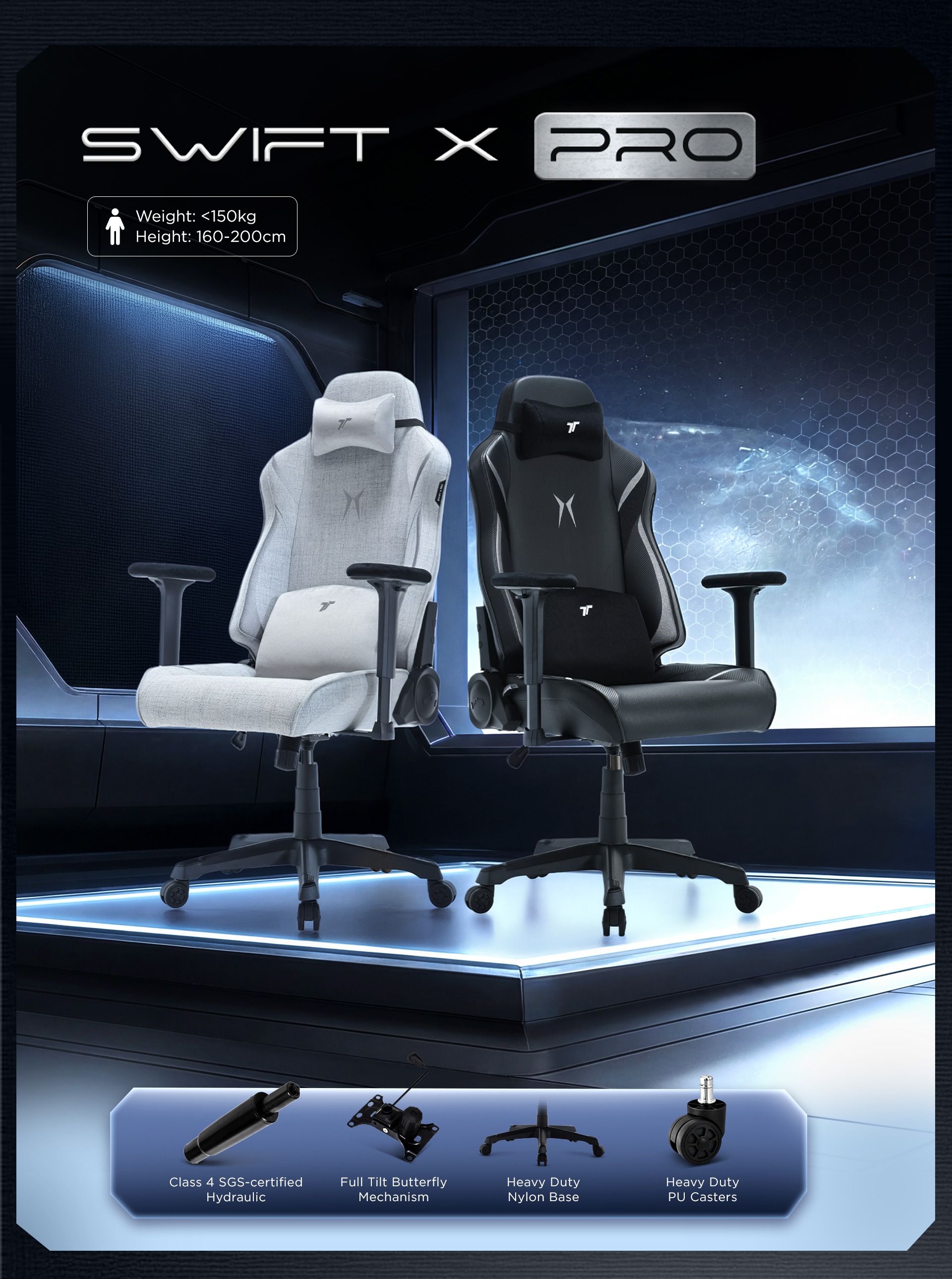 TTRacing Swift X Swift X Pro Gaming Chair Ergonomic Home Office Chair ...