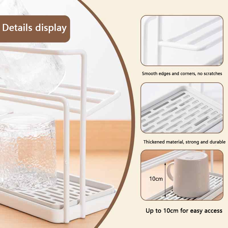 【SG】Stainless steel double-layer drain cup rack, bottle drying rack ...