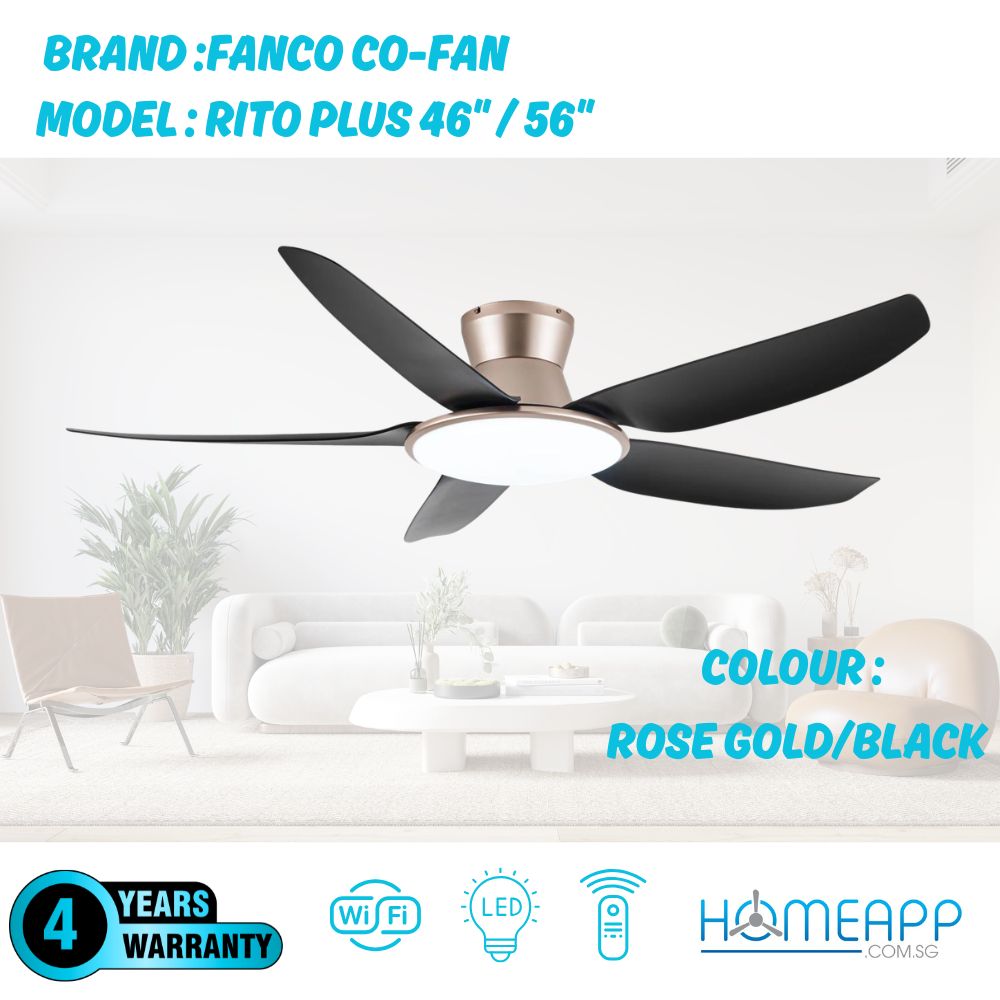 FANCO CO-FAN ceiling fan Rito Plus smart wifi 36W LED dimmer light DC ...