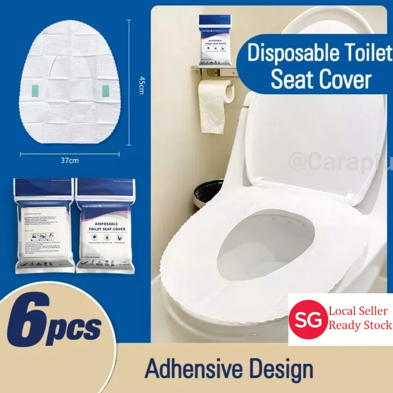6pcs Disposable Toilet Seat Cover Waterproof & Flushable Travel