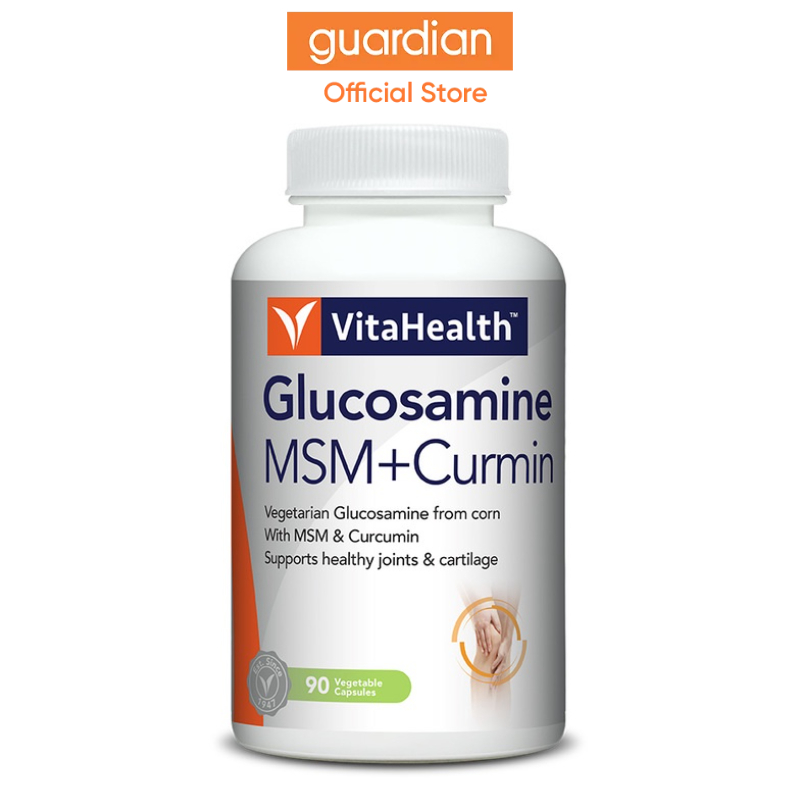 Vitahealth Vegetarian Glucosamine Msm+Curcumin 90 Vegetable Capsules