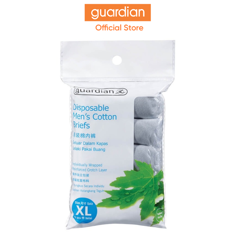 Guardian Men Cotton Disposable Briefs Xl, 5Pcs Shopee Singapore