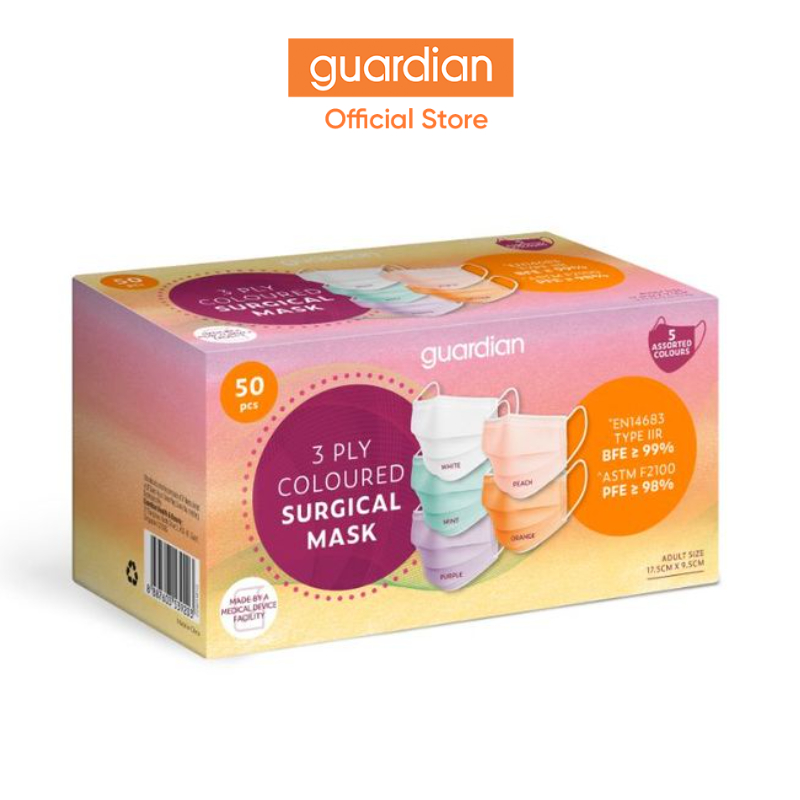 Guardian 3 Ply Coloured Surgical Mask 50S Shopee Singapore