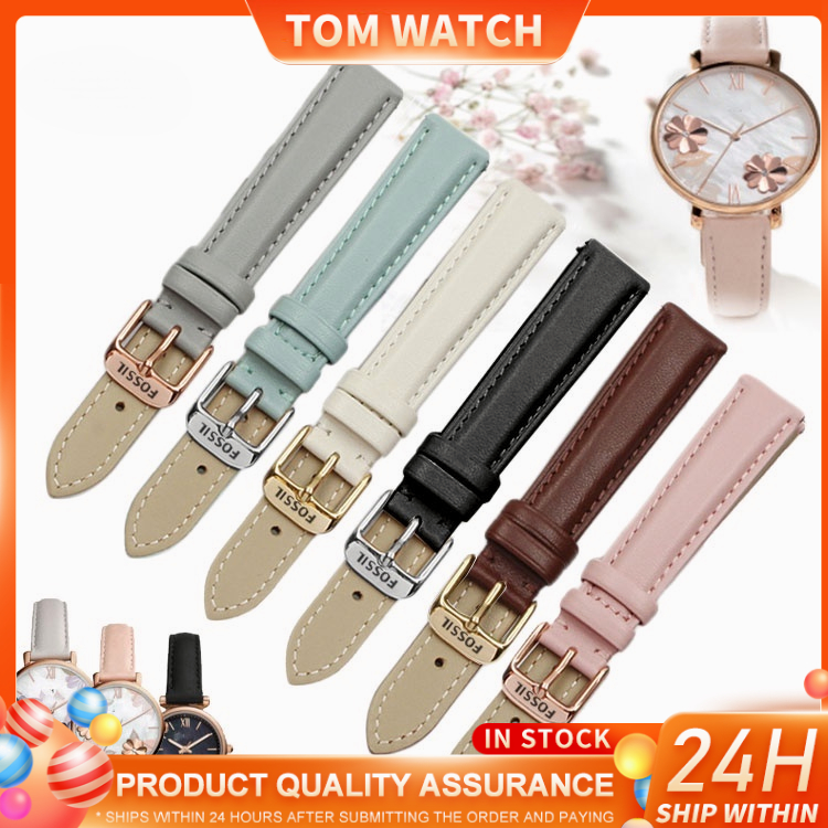 For Fossil Leather Strap 12mm 14mm Women s Watch Accessories Watch Strap