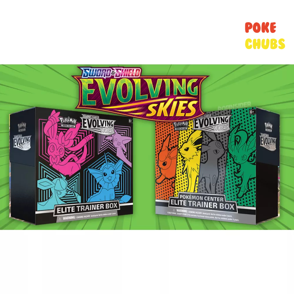 Pokemon TCG Evolving Skies Elite Trainer Box ETB | Shopee Singapore