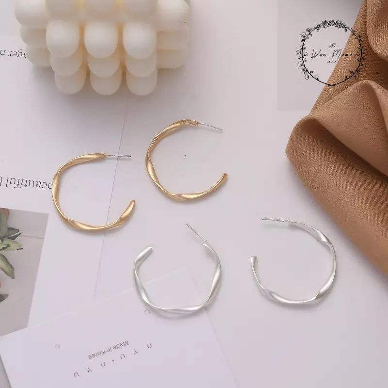 Matte silver hoop on sale earrings