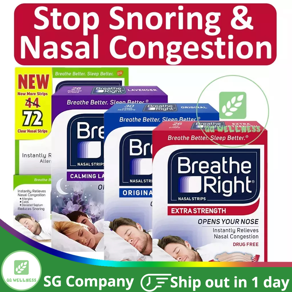 👍Breathe Right Nasal Strips, Extra Strength Original Drug Free Instant ...