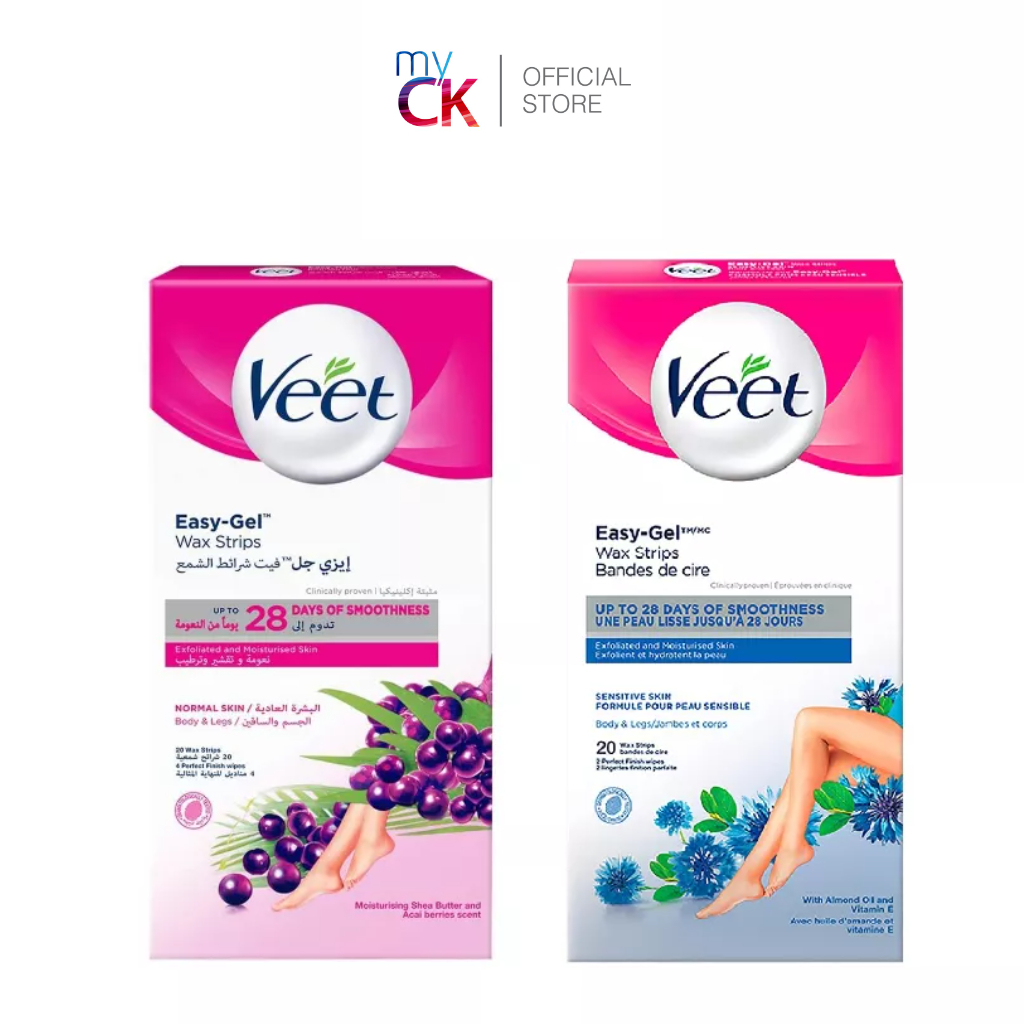 (Bundle of 2) Veet Hair Removal Wax Strips Normal/Sensitive Skin (20's