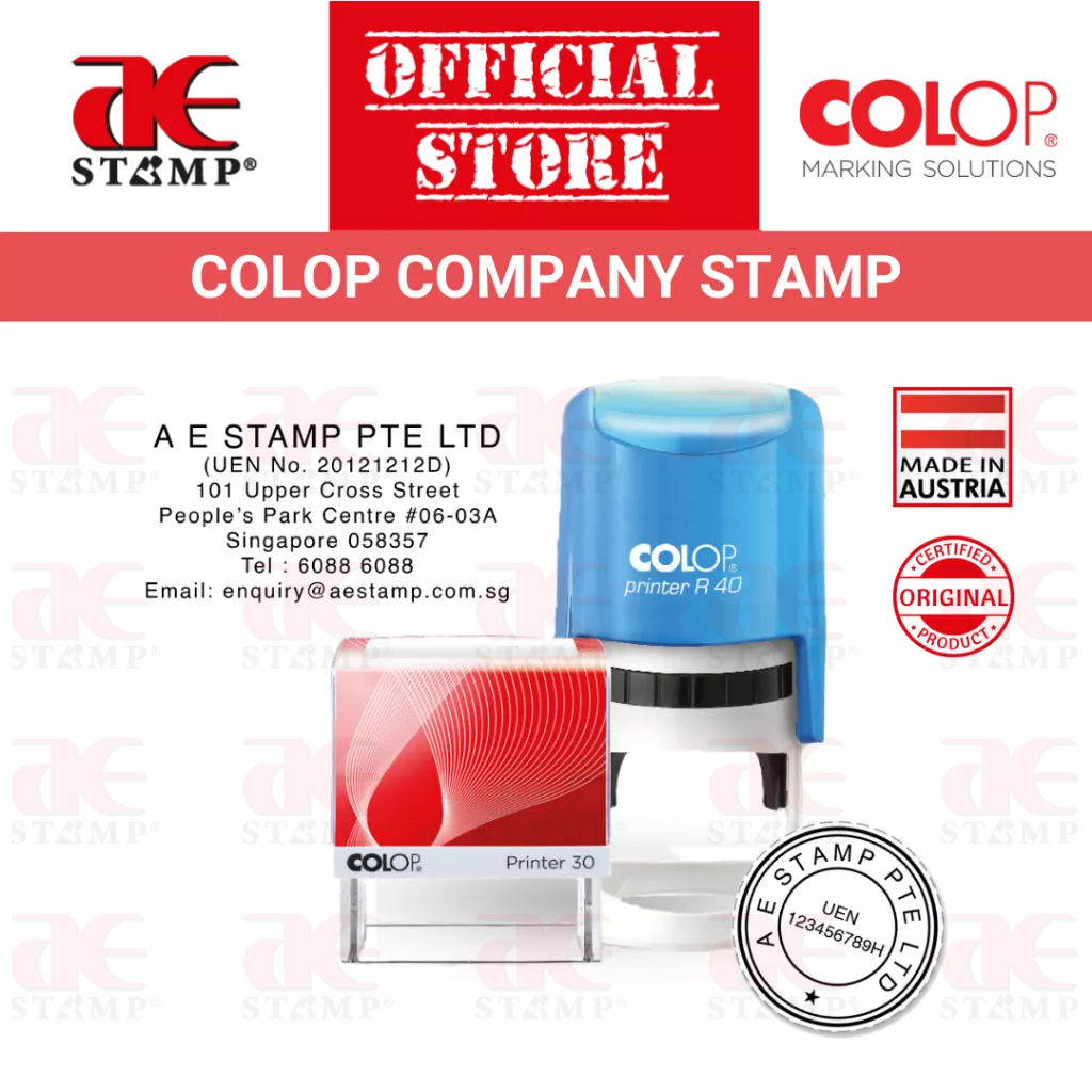 Company Stamp | Customised Round Corporate UEN Company Address Stamp ...