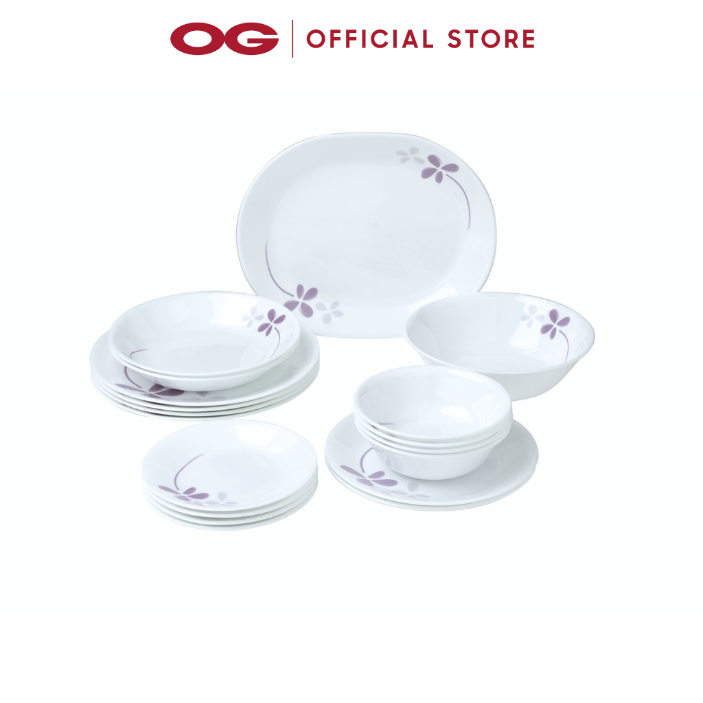 Corelle 18pc Dinner Set Warm Pansies (18WP) Shopee Singapore