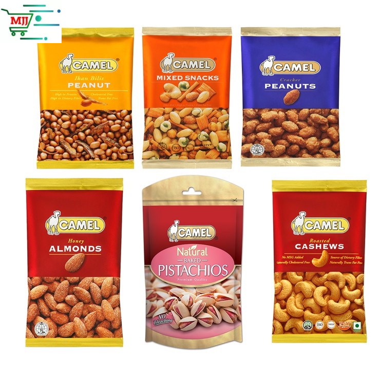 Camel Nuts(6pkts x 36g)Almonds, Pistachios, Cashews, Peanuts