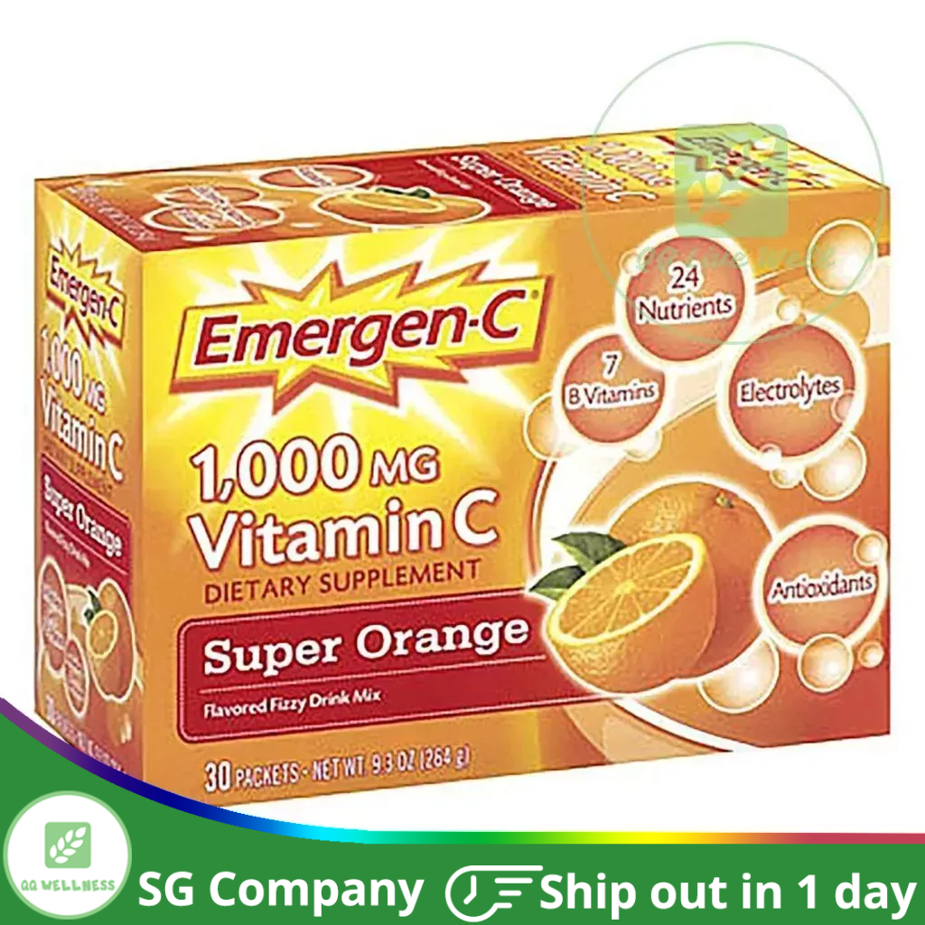 [ShortExp] EmergenC 1000mg Vitamin C Powder 30/60 Packs with Antioxidants B Electrolytes