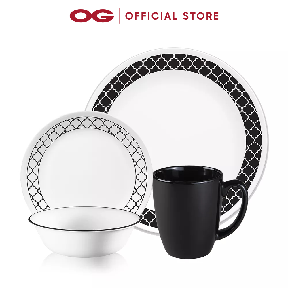 Corelle Livingware 16pc Dinner Set Black Denham Shopee Singapore