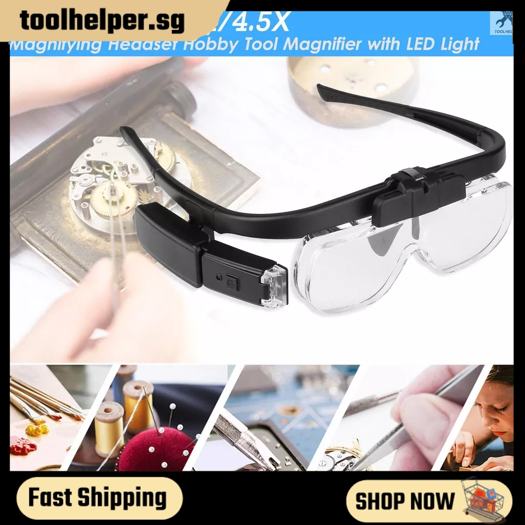 [T&H] 4.5X Magnifying Headset with LED Light Magnifying Glass Head