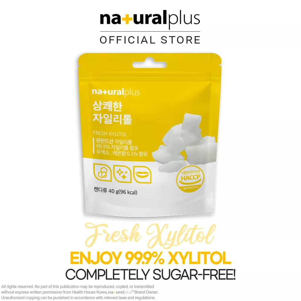NATURALPLUS Korea Fresh Xylitol Sugar Free Candy Delicious Cool Lemon