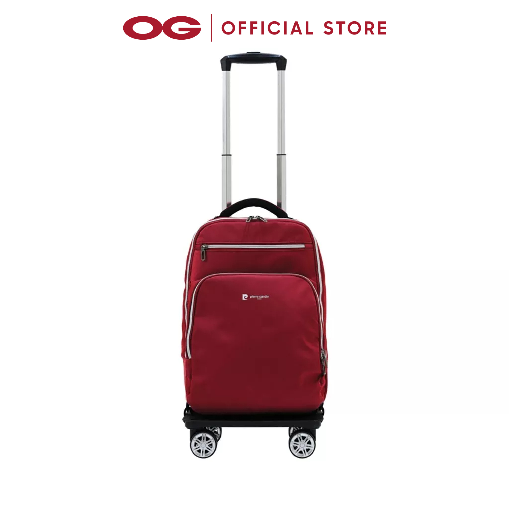 Pierre Cardin 18 Backpack with Detachable Trolley Red Shopee Singapore