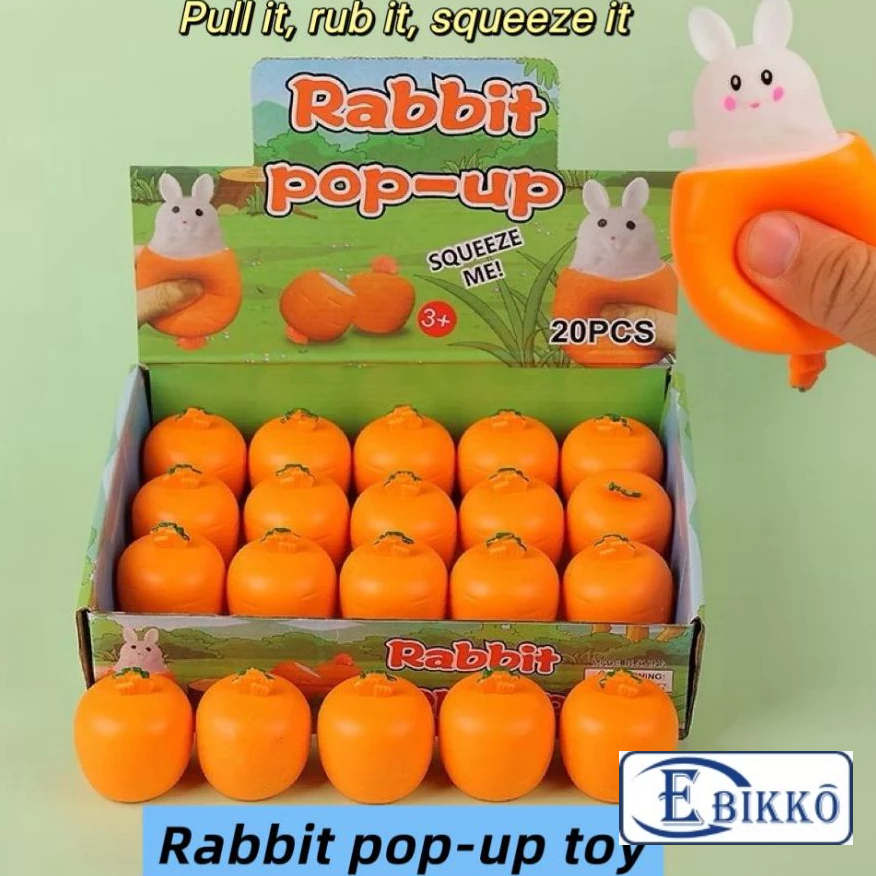Pop Up Funny Rabbit Carrot Frog Pop Up Squeeze Anti-stress Stress ...