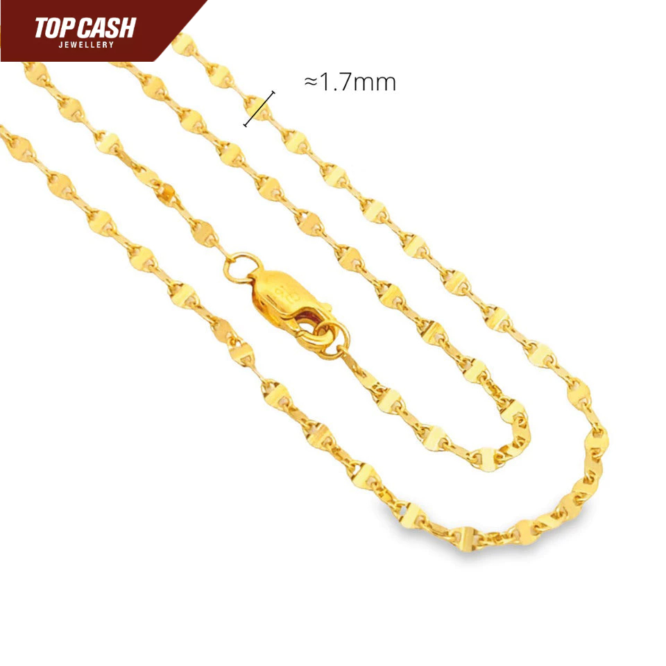 Top Cash Jewellery 916 Gold Button Design Chain | Shopee Singapore