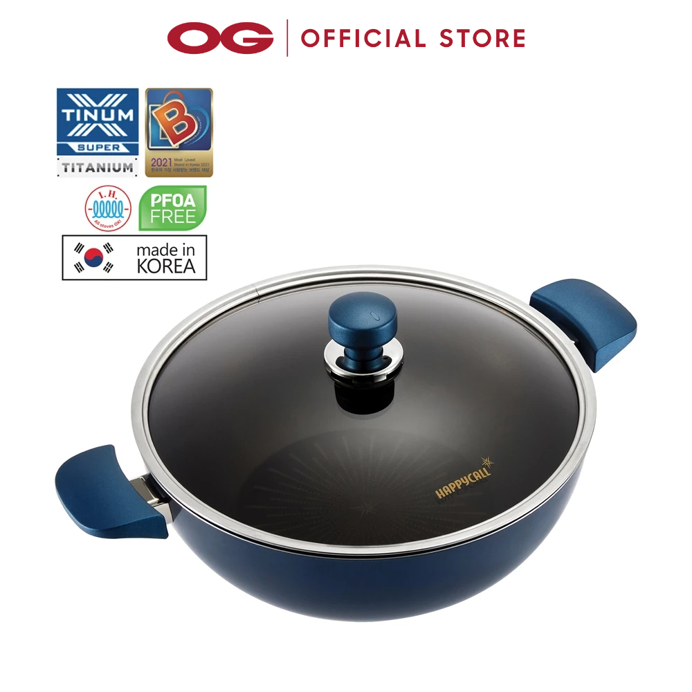 HAPPYCALL Classic Titanium IH 32cm Chef Wok+Lid | Shopee Singapore