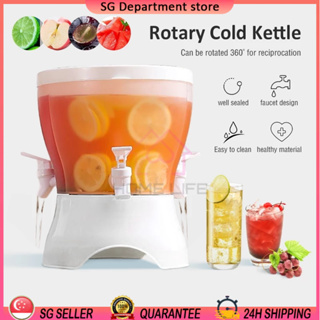 Plastic Drink Dispenser with Spigot for Fridge, 3.9L(1 Gallon) Cold Kettle  with Faucet in Refrigerator, Clear Beverage Dispenser for Fridge and Fruit