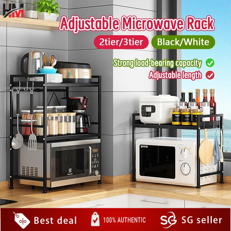 【SG STOCK】HM Kitchen Microwave Oven Rack Expandable And Height ...