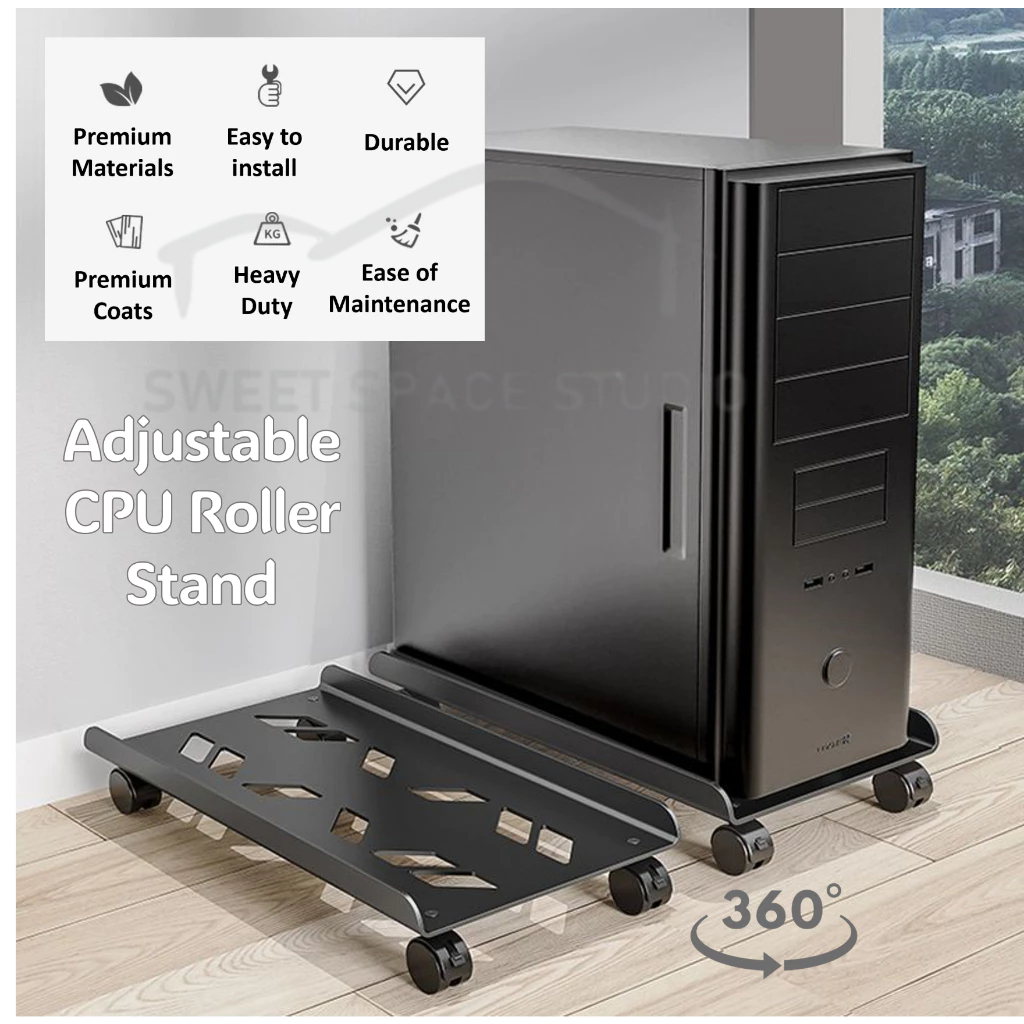 [SG Stock] Adjustable CPU Roller Stand with Wheels for Computer PC Case