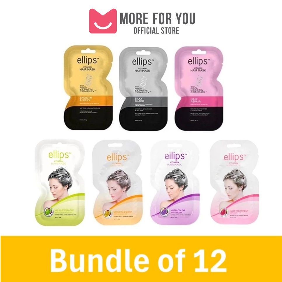 Ellips Vitamin Hair Mask Treatment 18/20g (Bundle of 12) | Shopee Singapore